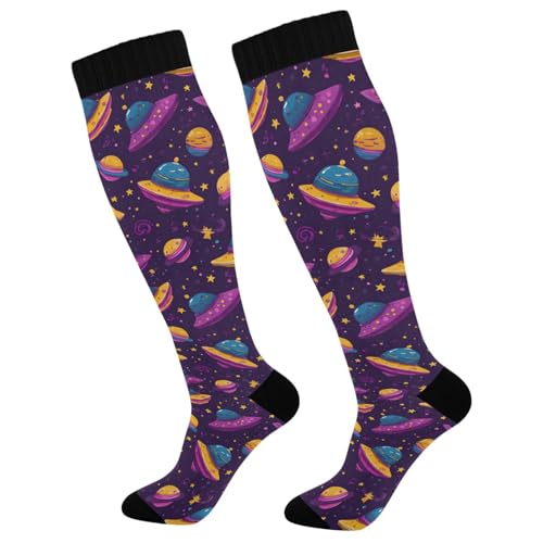 Wusikd Pirate Skulls Compression Socks for Women and Men Circulation Cute Long Socks for Athletic Running 1 - color: Multi 36