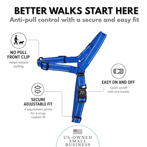 ShawnCo Dream Walk Pro No-Pull Dog Harness (Electric Blue, Small) - color: Electric Blue, size: Small