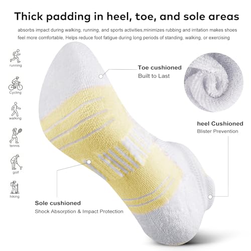 cuangya Ankle Socks Women Athletic Running Cushion Low Hiking Sock 5-6 Pair - color: 6 Pairs Mutil-color, size: 5-8