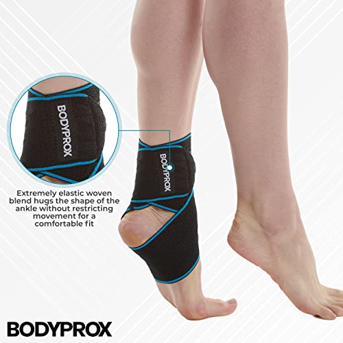 Bodyprox Ankle Support Brace, Adjustable Compression Ankle Braces for Sports Protection, One Size Fits Most for Men & Women