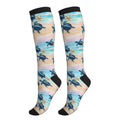 Compression Socks Knee High Support Socks Women Circulation Stockings for Athletic Running Cycling Flying - color: Sea Turtle