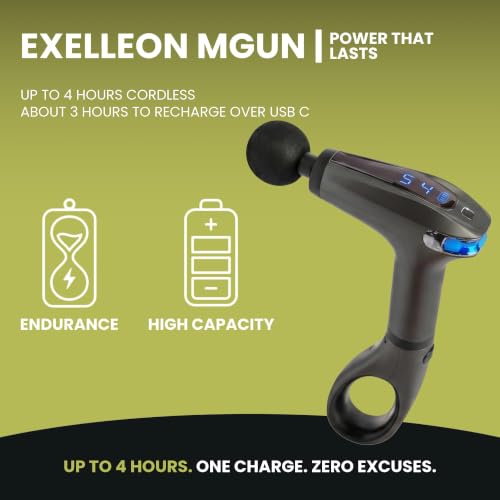Back Massage Gun with Detachable Extension Handle, Reach Your Own Back, Percussion Deep Tissue Muscle Massager, 8 Speeds, 4 Heads, Hard Case, FSA Eligible & HSA Approved