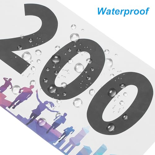 PATIKIL Tearproof Running Bib Numbers, Waterproof Race Competitor Numbers - size: 7x4 Inch, style: 1-200