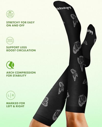 Bamboo Viscose Compression Socks for Women Men - color: Butterfly and Hummingbird, size: Small-Medium