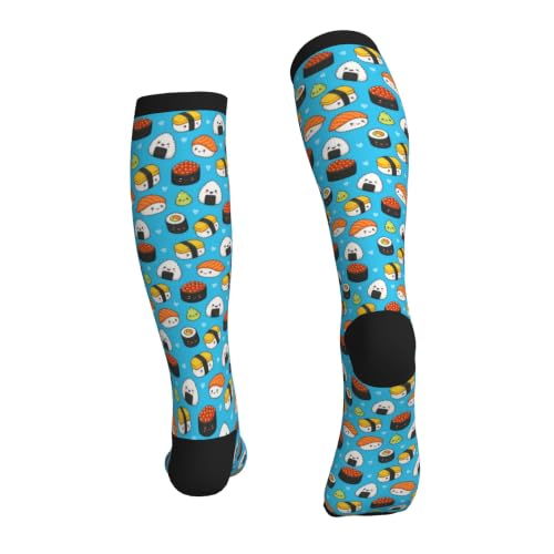 Compression Socks Women and Men 15-20mmHg-Circulation Support Socks for Athletic Running Cycling - color: Sushi