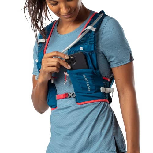 Nathan VaporAir Lite 4 Liter Vest & Hydration Pack with 2L Bladder, Front Water Bottle Pockets, Soft & Breathable Material for Comfort - color: Marine Blue/Hibiscus, style: Women's - L-XXL