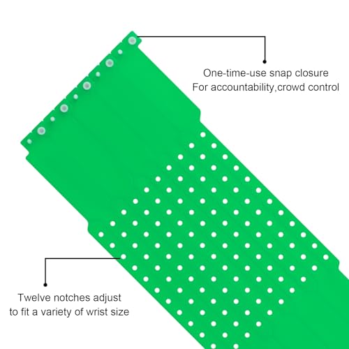 100pcs Vinyl Wristbands, Disposable Waterproof Wristbands(Color : Green) - color: Green