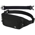 WATERFLY Small Fanny Pack Crossbody Lightweight Waist Bag for Woman Man - color: Pure Black