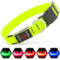 Illumifun Light Up Dog Collar - USB Rechargeable LED Dog Collar, Adjustable Lighted Pet Safety Collar for Night Walking (GreenⅢ, Small) - color: GreenⅢ, size: Small