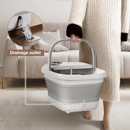 KASJ Collapsible Foot Spa Electric Rotary Massage with Heat,Bubble and Jet