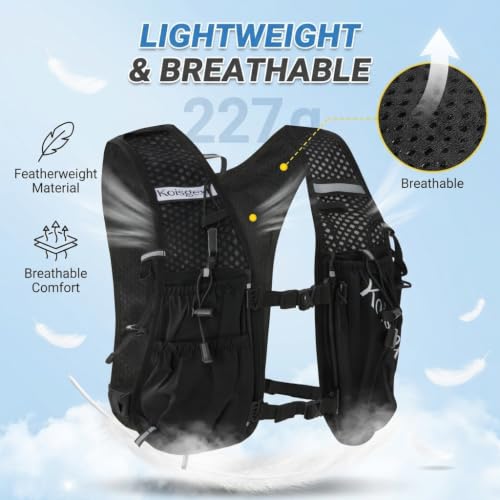 Running Hydration Vest Backpack with 1.5L Bladder for Men Women - color: black, size: without hydration