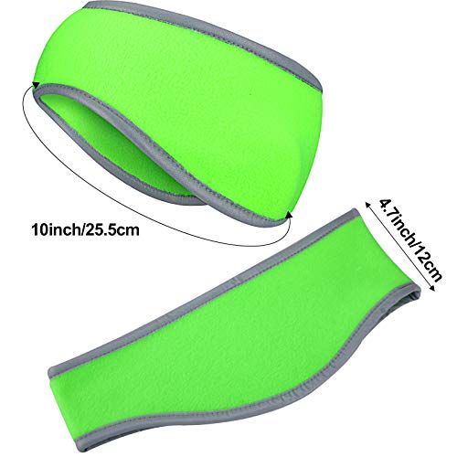 Geyoga 2Pcs Winter Running Ear Warmer Headband for Women Men - color: Fluorescent Green