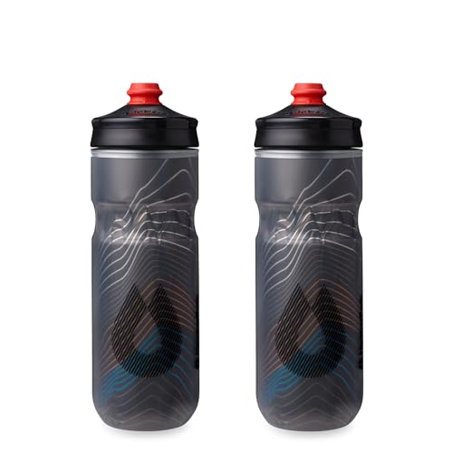 HydraPak Polar Surge Insulated Bike Water Bottle (20oz, Ascent Black) - color: Ascent Black, style: 20oz/600ml