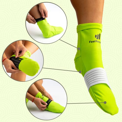 Ice Pack Socks for Feet Coolers - Reusable Hot&Cold Therapy Socks w/Compression Straps - Cold Gel Pack for Neuropathy, Foot Pain, Plantar Fasciitis & Sprains - Cooling Socks for Hot Feet for Gout - size: L/XL, style: Green
