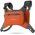 Running Chest Pack, Reflective Vest, Water Repellent, Phone Holder, Workout Bag for Runners, Cycling, Biking, EDC Pouch, Jogging Carrier, Hidden Pocket, Men & Women, Lightweight - color: Orange