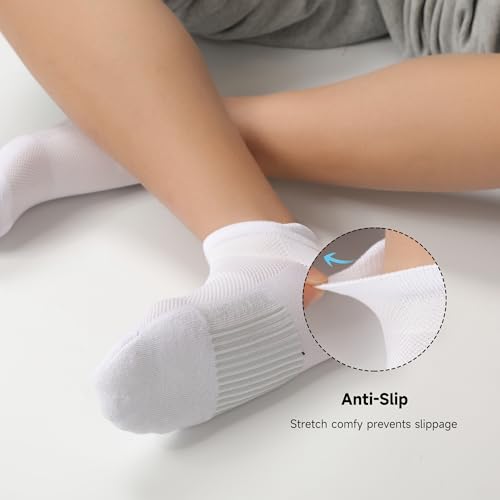 BAMBOO COOL Mens Athletic Ankle Socks Moisture Wicking Cushioned 8 Pack - color: 3*black/3*white/2*dark Grey, size: X-Large
