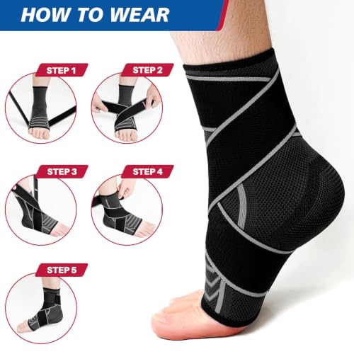 Ankle Brace Plantar Fasciitis Relief, Adjustable Strap Men Women - color: Grey, size: X-Large