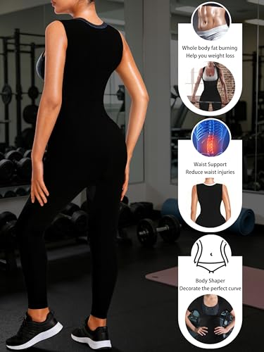 LMCOB Sauna Suit For Women Adult Full Body Sweat Workout Shapewear - size: Small