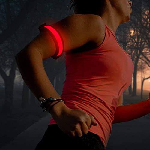Reflective Running Gear LED Armband Rechargeable - color: Red Black