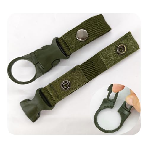 pson 4Pcs 1.37 Inch Portable Water Bottle Clip Holder, Hanging Bottle Buckle Keychain Ring for Outdoor Camping Hiking Travel(Army green) - color: Army green