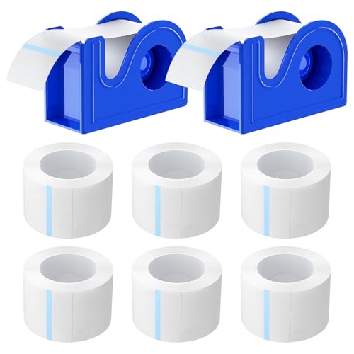 6 Rolls Medical Tape with Dispenser 2 Each, 1 Inch X 10 Yard Paper Tape Medical, Wound First Aid Tape, meedical Tape White