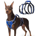 PUPTECK Escape Proof Dog Harness with Padded Handle, No Pull Pet Vest Harness Durable Reflective for Medium Large Dogs Walking Training and Running, Navy Blue, M - color: Blue, size: Medium
