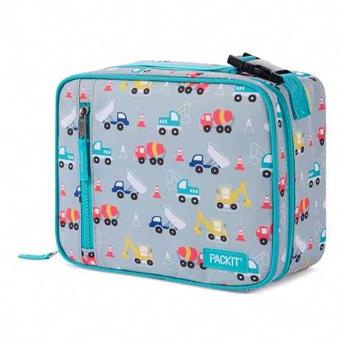 PackIt Freezable Classic Lunch Box, Construction Trucks - color: Construction Trucks