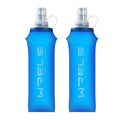WRELS Soft Flasks Running Water Flask Folding Soft Water Bottles Small for Outdoor Sports Hiking Hydration Pack 5oz/8oz/17oz(BLUE,17oz*2) - color: Blue, style: 500ml/17oz-2 Pack