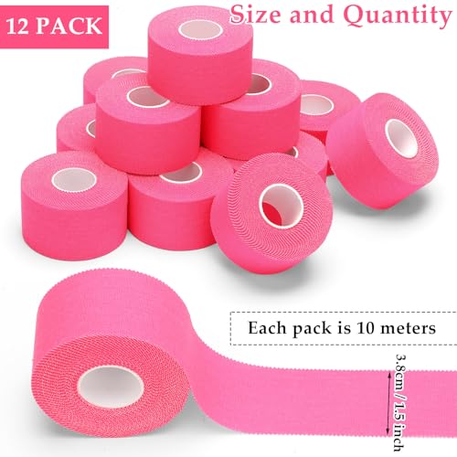130 Yard 1.5 Inch Pink Athletic Sports Cotton Tape Pre Wrap Easy Tear - color: Pink, size: 1.5 In