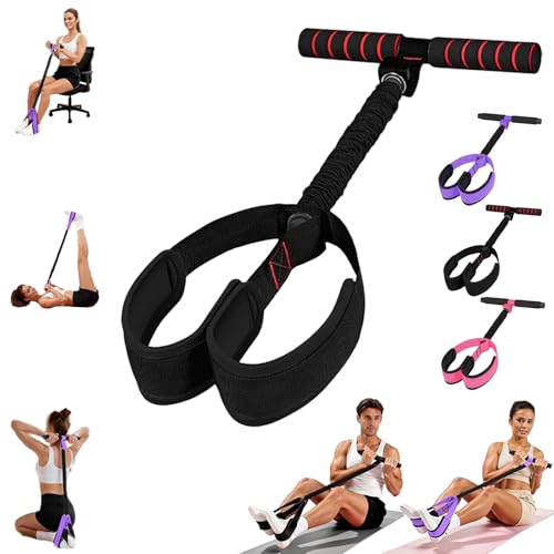Multifunction Pedal Resistance Band with Handle,Tube/Petal/Foot/Full Body Resistance Bands with Handles,Multifunctional Foot Pedal Resistance Band,Leg Raise Straps. - color: Black 55lbs