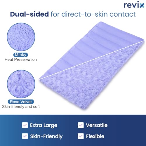 REVIX Extra Large Microwavable Heating Pad for Back, Heating Wrap, Purple - color: Purple