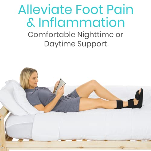 Vive Plantar Fasciitis Night Splint Plus Trigger Point Stretch Wedges - color: Black, size: Small