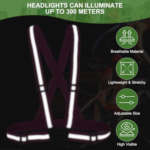 PATIKIL Reflective Safety Vest, Hi-Vis Safety Vests, Adjustable High Visibility Reflective Strips for Outdoor Jogging - color: Fuchsia