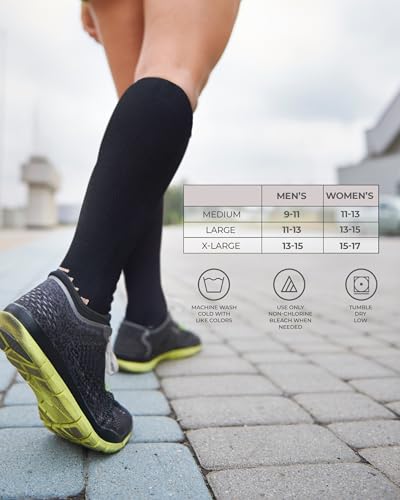 Pembrook 3 Pairs Copper Compression Socks 15-20 mmHg | Graduated Support - color: Black/Dark Gray/Navy - 3 Pairs, size: Medium