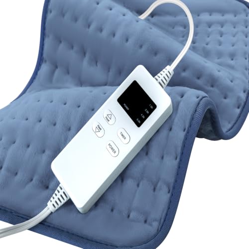Electric Heating Pad, Multi Heat Settings for Full Body Pain Relief - color: Grace Blue, size: 12" x 24"