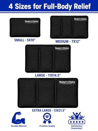 Rester's Choice Extra-Large Gel Ice Pack (13" x 21.5") - Reusable, Flexible, Durable - Ideal for Back, Shoulder, Knee (Black, 1 Pack, X-Large) - color: Black, size: 13x21.5 Inch (Pack of 1)