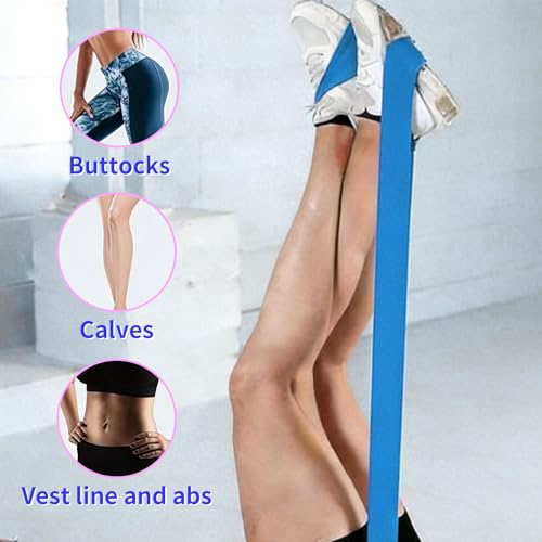 Resistance Bands Long Non-Latex Elastic Stretch Bands - color: Blue-10/15lb, size: 5ft/6.5ft