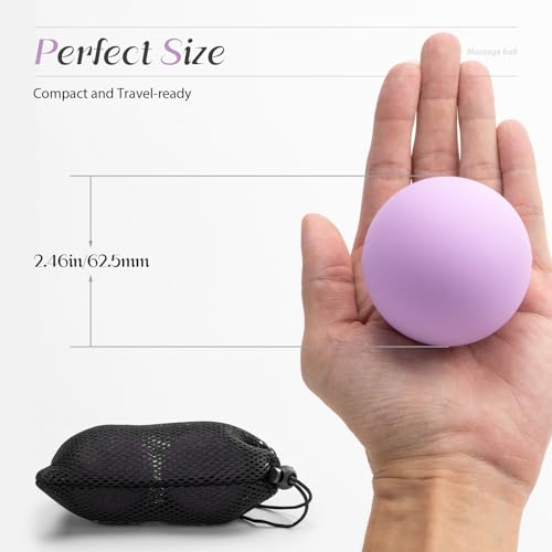 SUBCULTUREPICK Massage Lacrosse Balls for Myofascial Release,Yoga Deep Tissue Massage,Trigger Point Therapy and Foot Plantar Fasciitis,Muscle Soreness Massager Ball (2 Packs) (Grey) - color: Grey