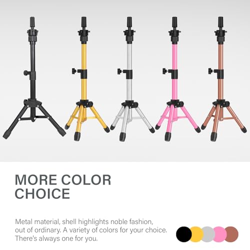 ZQIAN BEAUTY 25 Inch Wig Stand Tripod, Adjustable Mannequin Head Stand, Wig Head Stand for Training Heads And Canvas Block Head (Pink, Mannequin Head Not Included) - color: Pink, size: 25 Inch