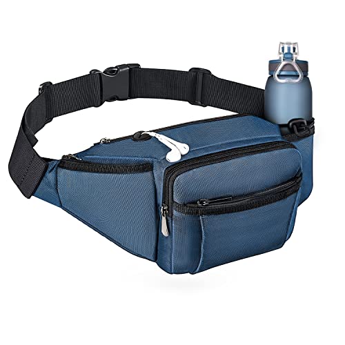 NOOLA Fanny Pack with Water Bottle Holder, Hiking Waist Bag for Men Women - color: Blue
