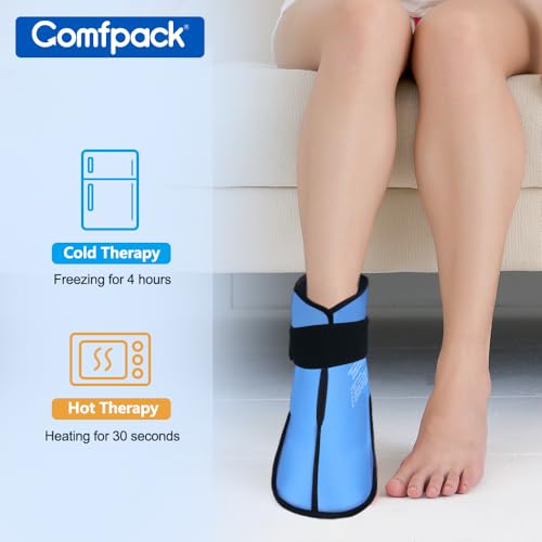 Comfpack Foot Ankle Ice Pack Wrap for Plantar Fasciitis, 2 Packs - size: L Blue - 2Packs