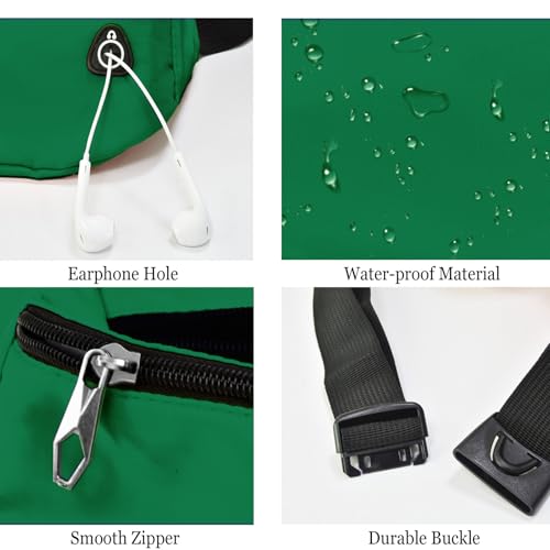 Fanny Pack for Women Men,Crossbody Water Resistant Sports Waist Bag Pack - color: 1pack-grassgreen