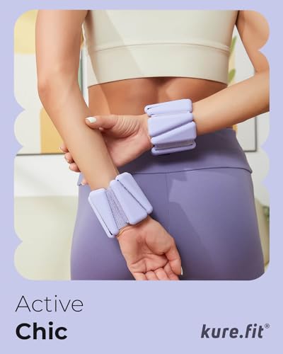 Pilates Wrist & Ankle Weights | Adjustable Weighted Bangles | 1/2/3LB Each - color: Lilac, size: 1 LB