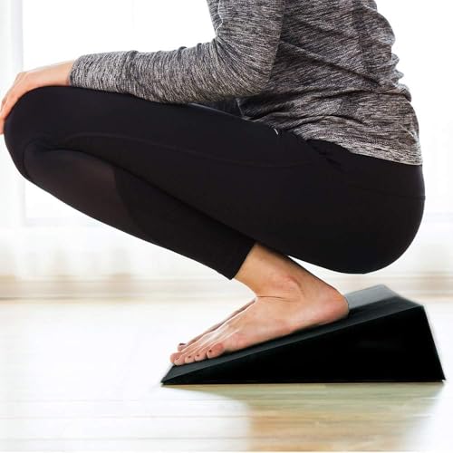StrongTek 13" Large Yoga Foam Wedges (Pair) & Adjustable Wooden Slant Board Bundle – Ideal for Calf Stretch, Physical Therapy, and Stability Exercises