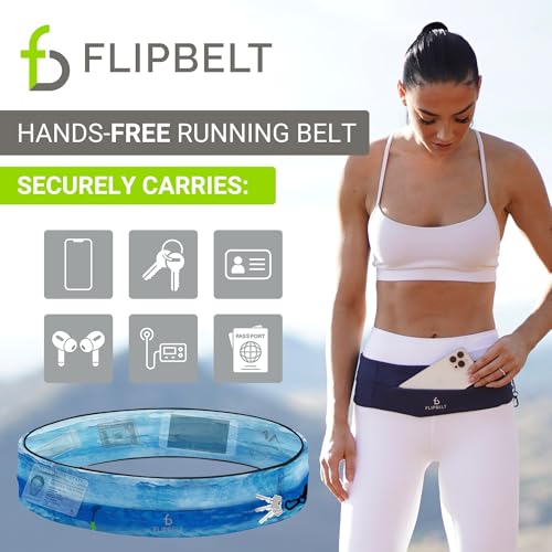 FlipBelt Zipper Running Belt, Waist Pack for Fitness and Running, US Company - color: Sayram Blue, size: Small