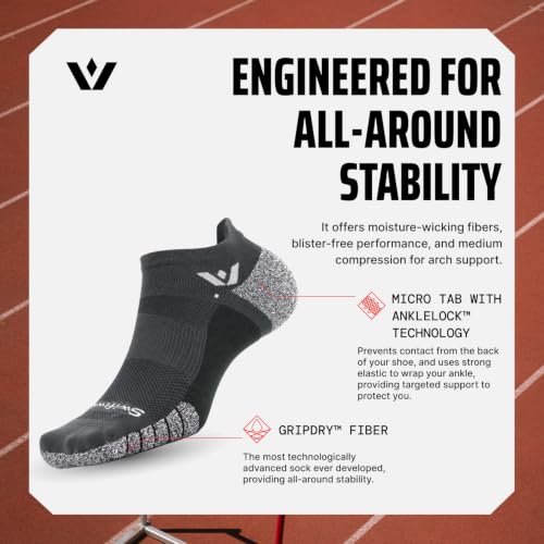 Swiftwick FLITE XT No Show Golf & Running Socks - Moisture Wicking - color: Black - 3 Pairs, size: Small