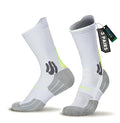 BRISIRA Coolmax Bamboo Viscose Compression Running Socks Crew Mid Calf - color: 3 Pairs White, size: 6-9