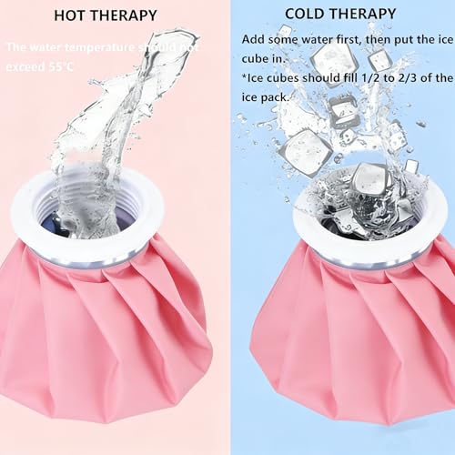 Reusable Ice Bag Hot & Cold Therapy Ice Pack for Injuries Sport Pain Relief - color: Pink