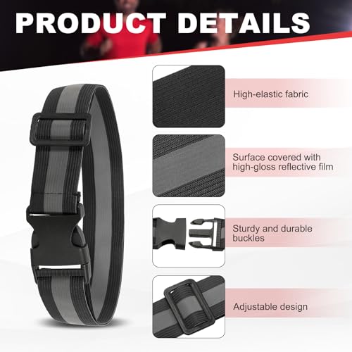 Reflective Safety Belt Adjustable - color: Black