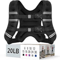 Zeerun Weighted Vest, 6/8/10/12/15/18/20/24/30LB for Men Women - color: Black, size: 20 Lb